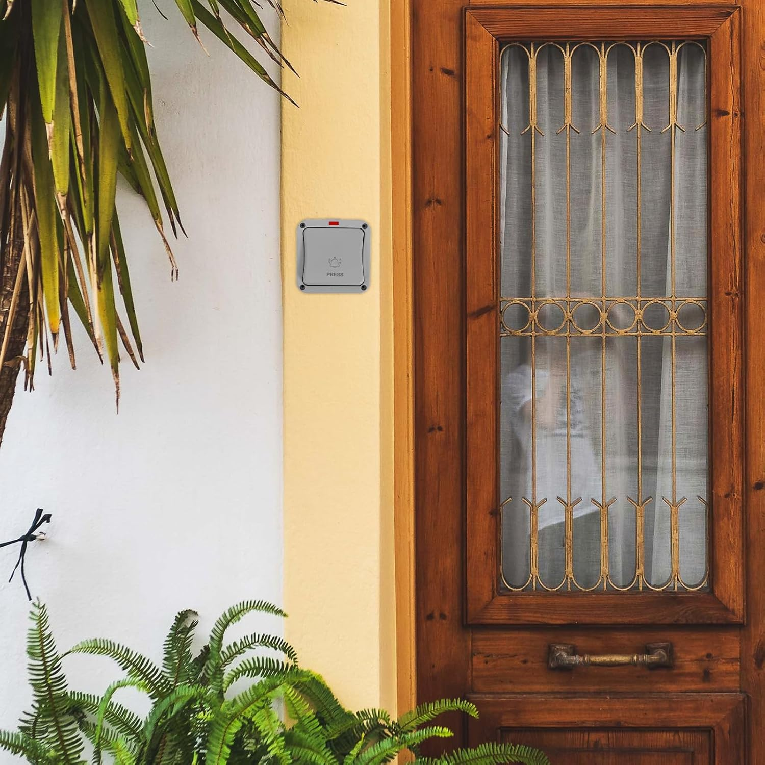 Iplusmile Garage Door Wall Button, Waterproof Push Opener Switch Doorbell, Universal Garage Door Switch Momentary Button for Home Outdoor, Grey image number 4