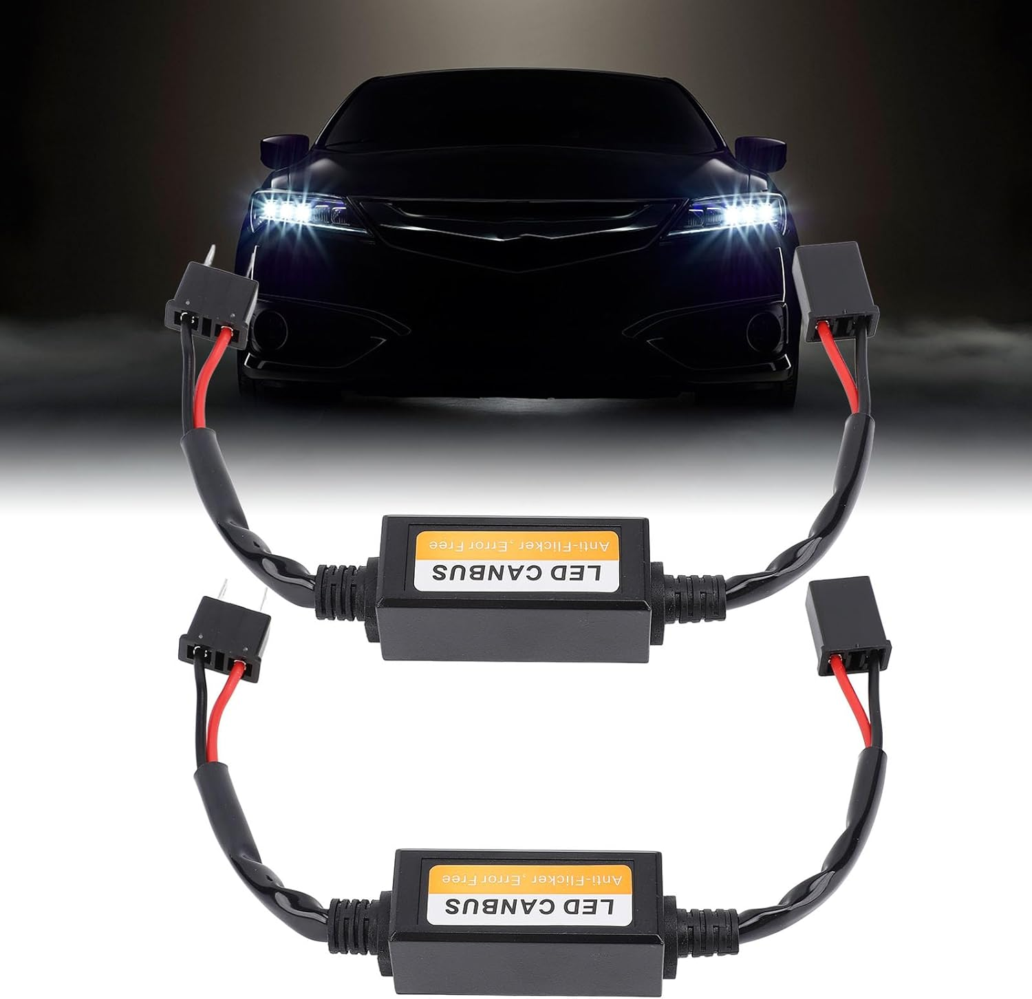 H7 LED Headlight Decoder Efficient Anti-Flicker Canbus Error Decoder Vehicle Lighting Conversion Kit, 2Pcs with Ideal Solution, Plug and Play, All Weatherproof for H7 Headlight image number 2