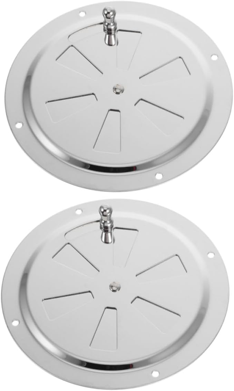 2Pcs Stainless Steel round Louver Vent Covers with Butterfly Knob Manual Airflow Control and Rv Ventilation Plates for Yachts and Vehicles image number 3