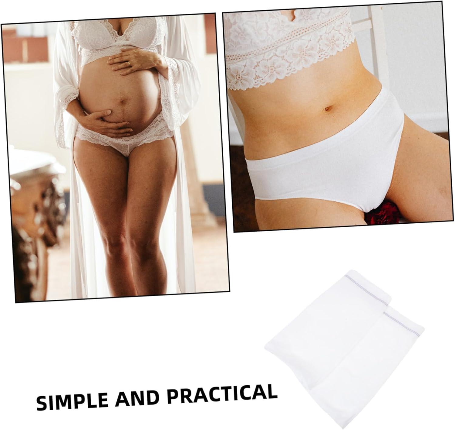 Sosoport Disposable Panties Ladies Flexible Pants Postpartum Underwear Breathable Postpartum Panties Briefs Practical Period Pants Bikini White Polyester image number 2