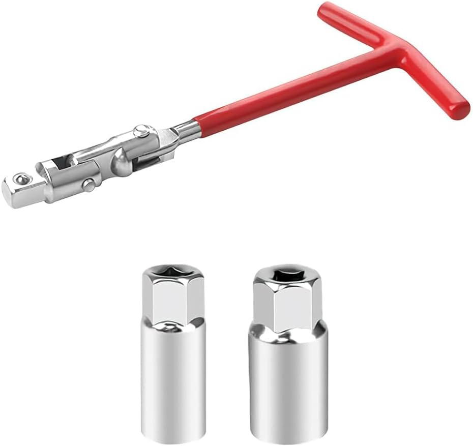 Spark Plug Socket Wrench T-Handle 5/8 Inch (16 Mm) and 13/16 Inch (21 Mm) Installer Tool, Universal Spark Plug Remover Tool,Suitable for Lawn Mowers, Motorcycles, Small Motor Vehicles image number 3