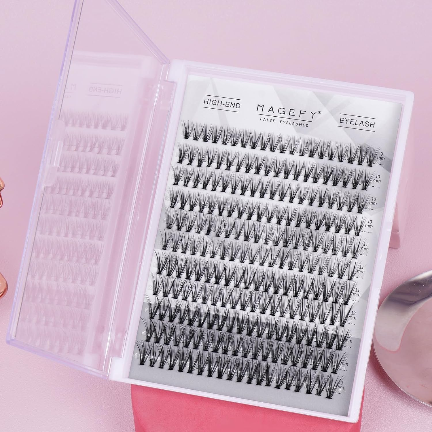 MAGEFY Eyelashes Cluster 10D 0.07C Lash Clusters 9-13Mm Individual Lashe Extension Reusable Eyelashes Clusters image number 6