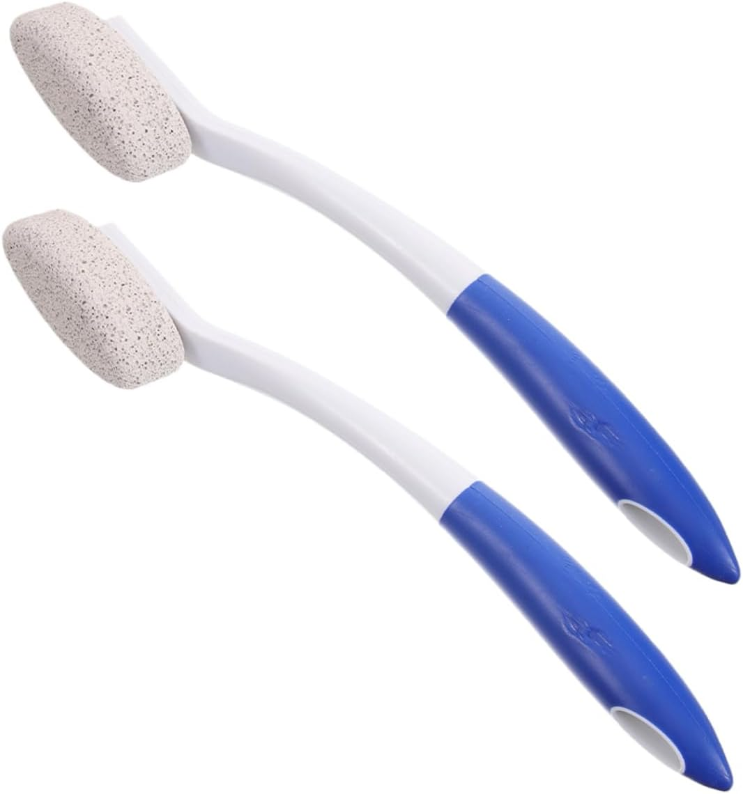 2Pcs Foot Pumice Stone Foot Scrubber Dead Skin Removal Tool Long Handle for Shower and Home image number 6