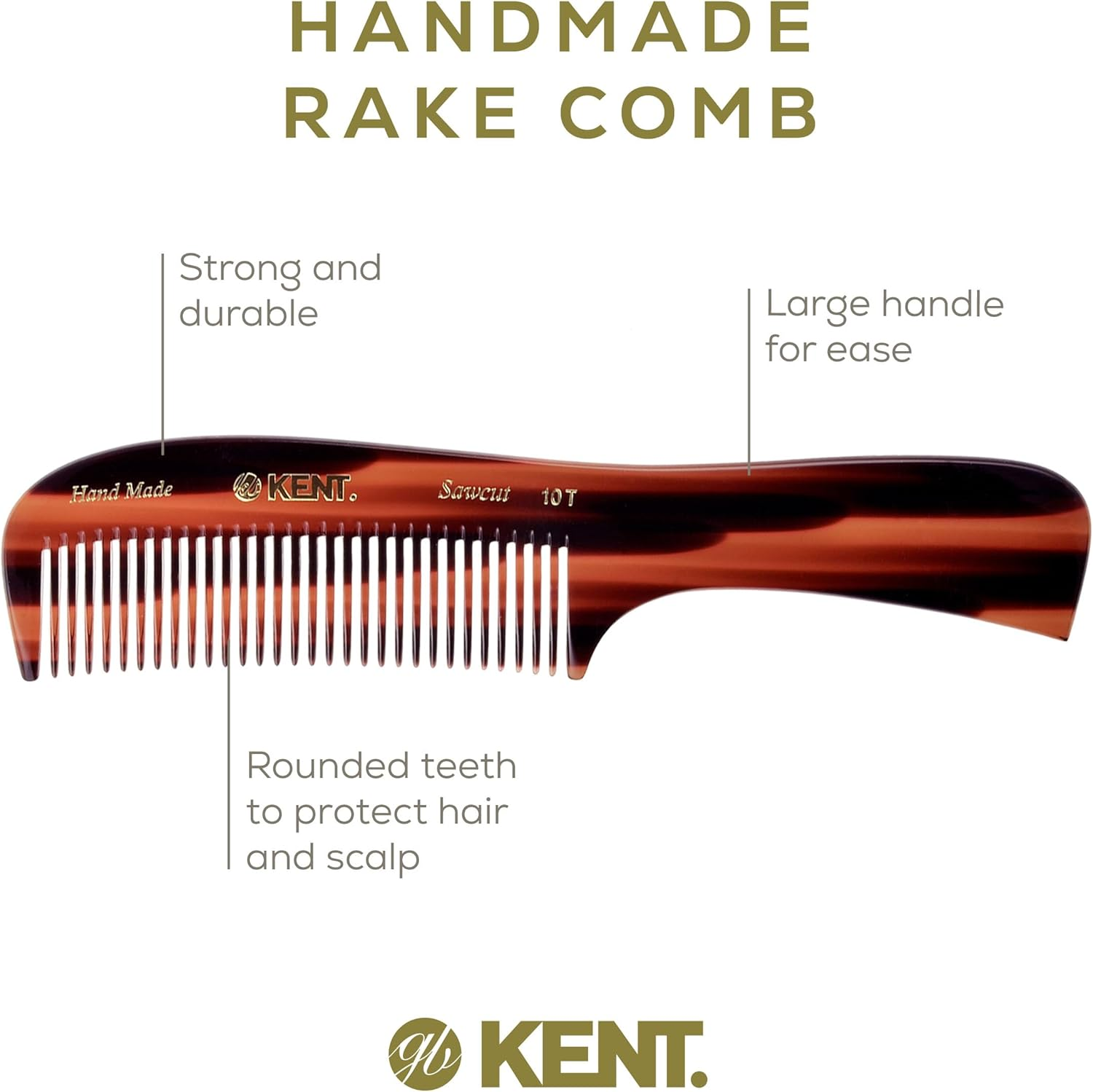 Kent Large Handled Rake Comb, 199 Mm Length image number 4