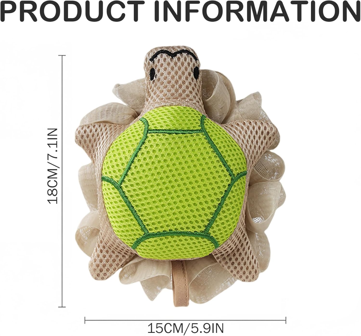 Kids Loofah for Baby Bath Sponge Extra Large Double-Layer Mesh for Rich Lather & Gentle Exfoliating Cute Shower Scrubber for Toddler Girls & Women - Green image number 2