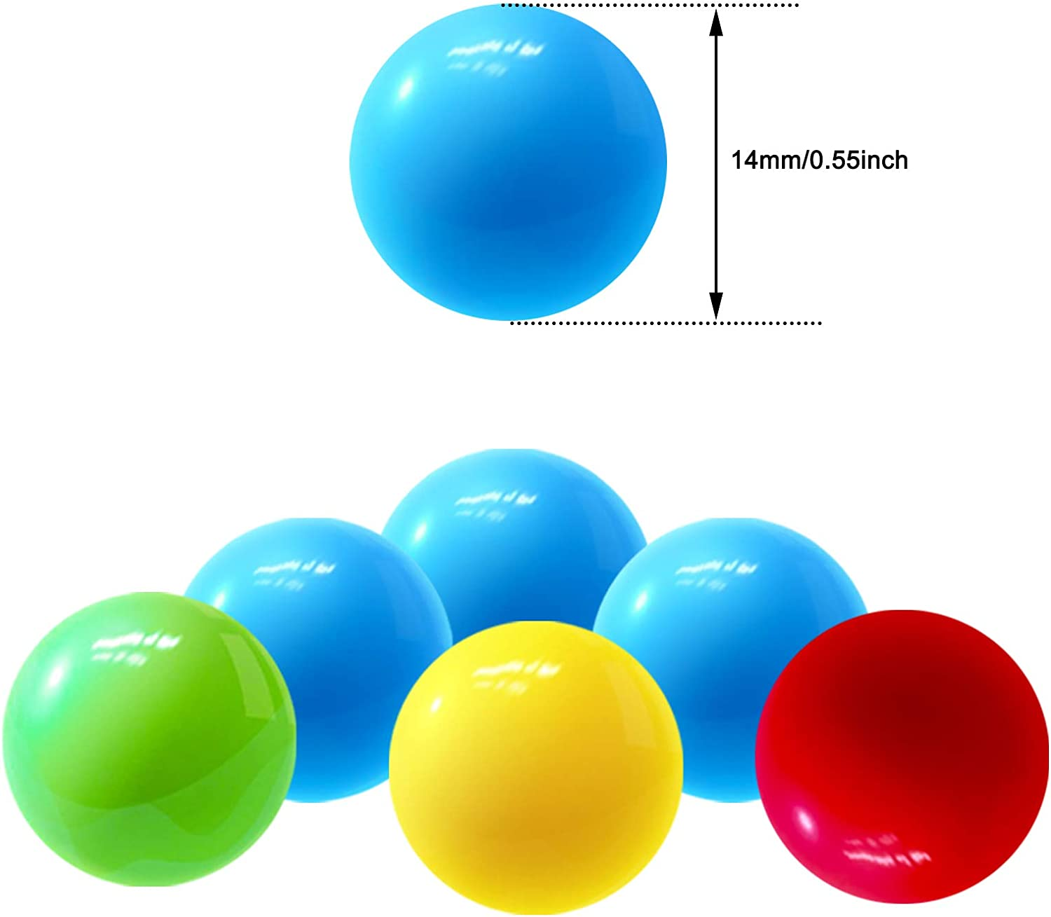 Hotusi 40Pcs Game Replacement Marbles Balls Compatible with Hungry Hungry Hippos-14Mm(4 Colors) image number 3