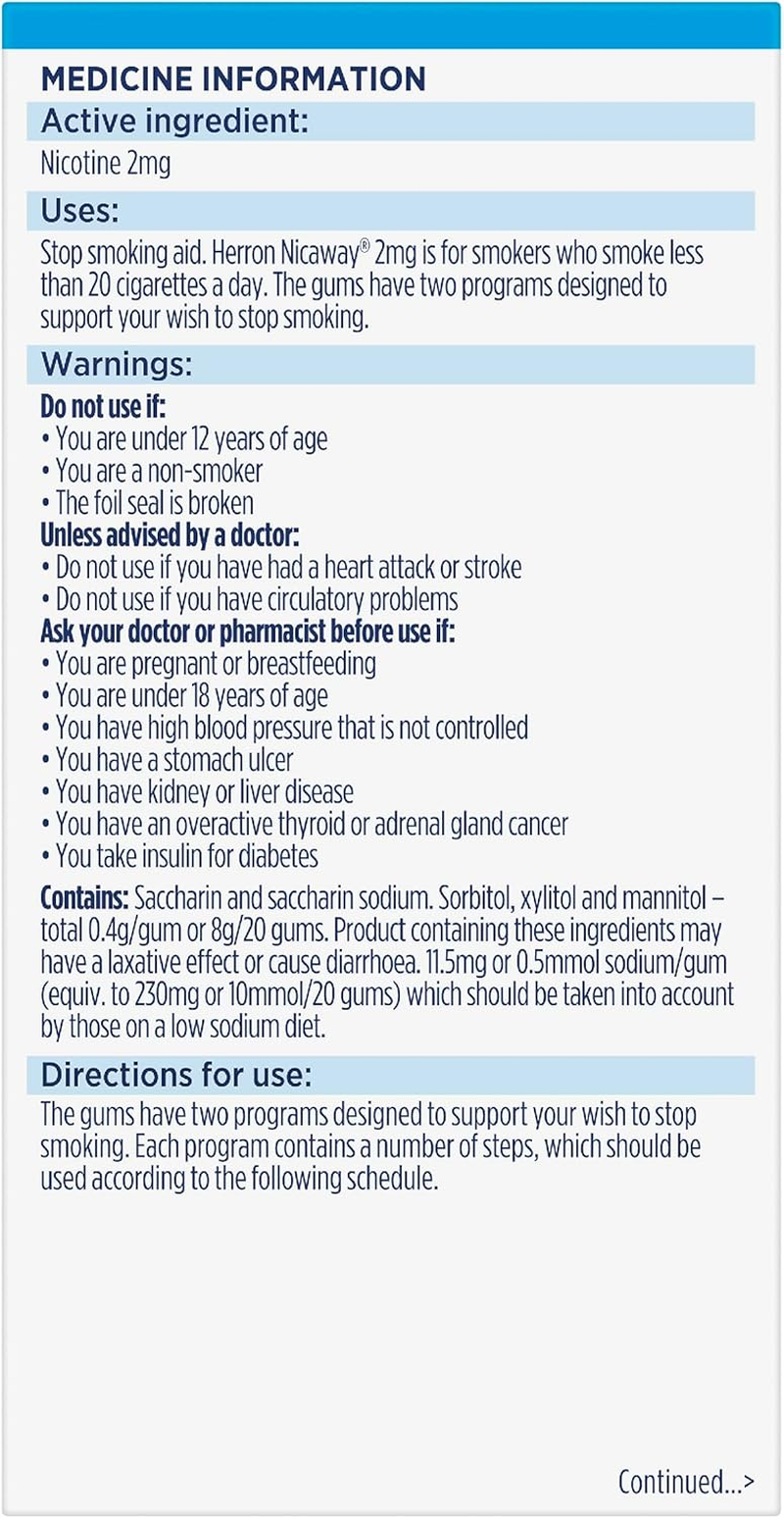 Nicaway 2Mg Stop Smoking Mint Gum (Pack of 96) image number 6