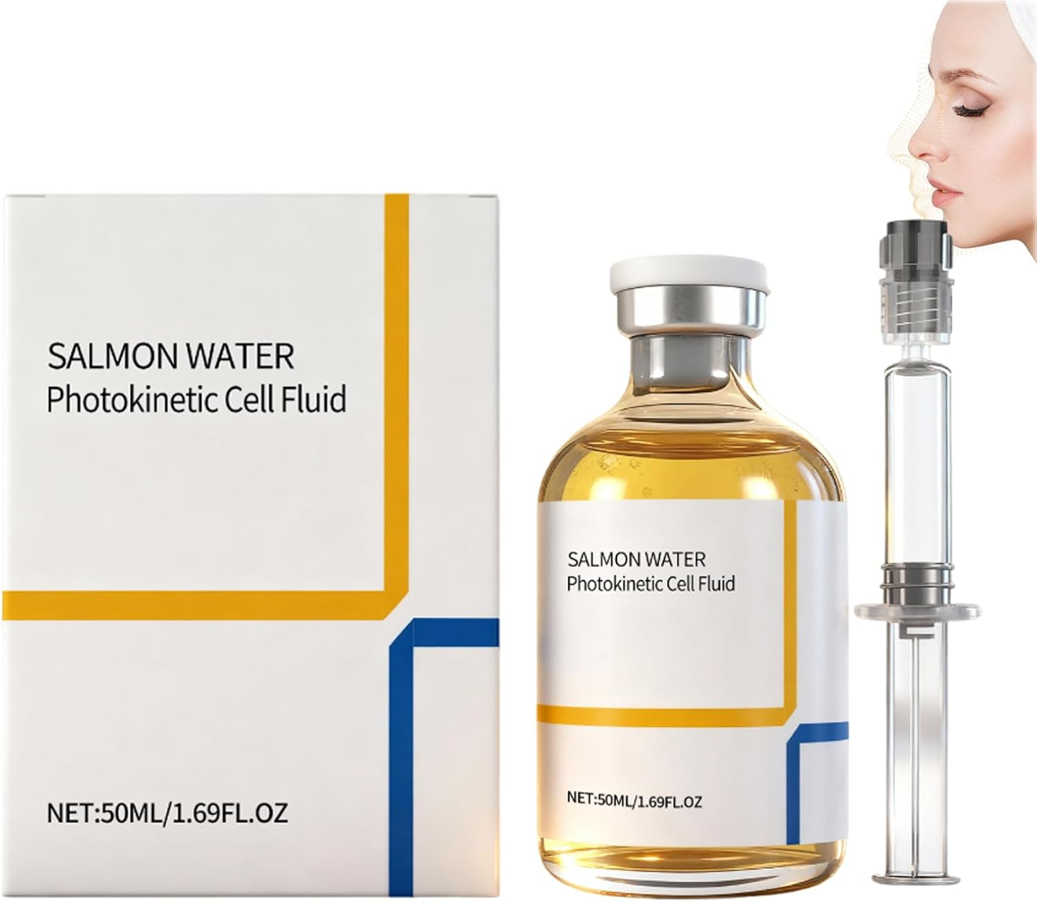 Salmon Anti-Wrinkle Serum, Salmon Water Photokinetic Cell Fluid, Vitamin C Serum for Face, Hydrates Moisturize & Soothes Skin for All Skin Types, Reduces Sagging, Support Skin Barrier (1Pcs)