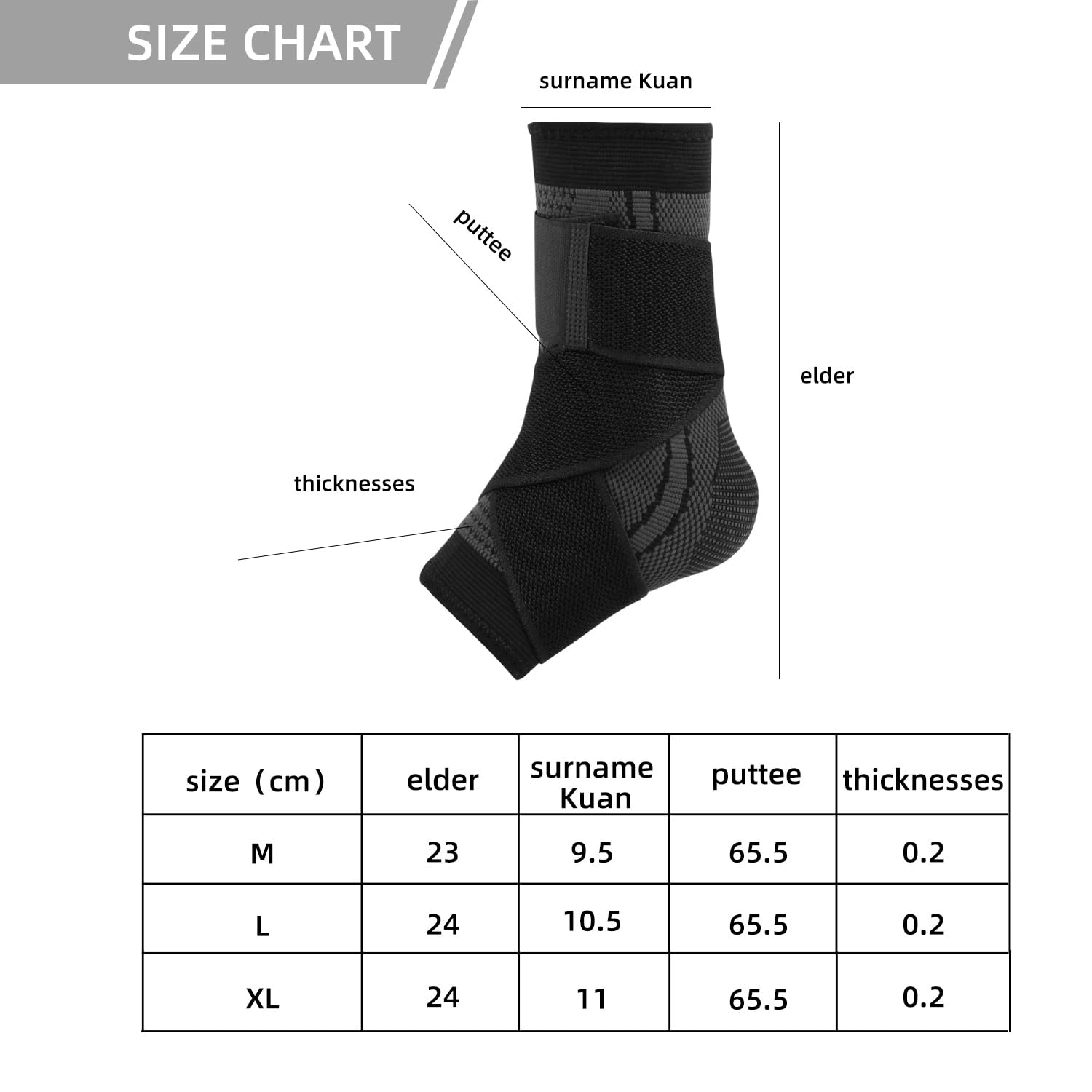 Ankle Support, Adjustable Compression Ankle Sleeves, Sports Ankle Braces Foot Heel Socks for Men&Women, One Size [1 Pair] (Black) image number 4