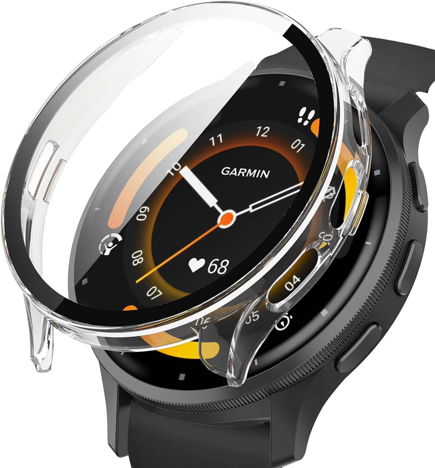 Yealred Case Compatible with Garmin Forerunner 570 42 Mm, Hard PC Case with Tempered Glass Screen Protector, Scratch-Resistant and Shock-Absorbing Protective Case for Garmin Forerunner 570 42 Mm