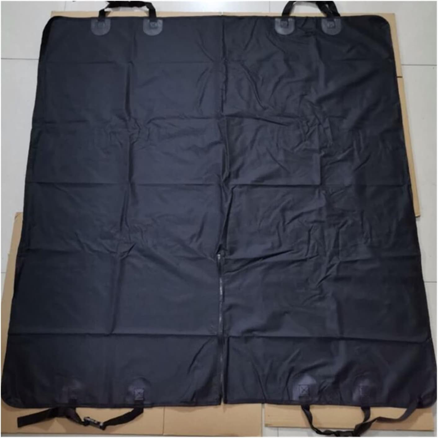 Dog Car Seat Cover Dog Car Seat Cover Mesh Pet Carrier Car Back Seat Cushion Protector with Zipper and Pocket Dog Hammock(Color:Milky) image number 4