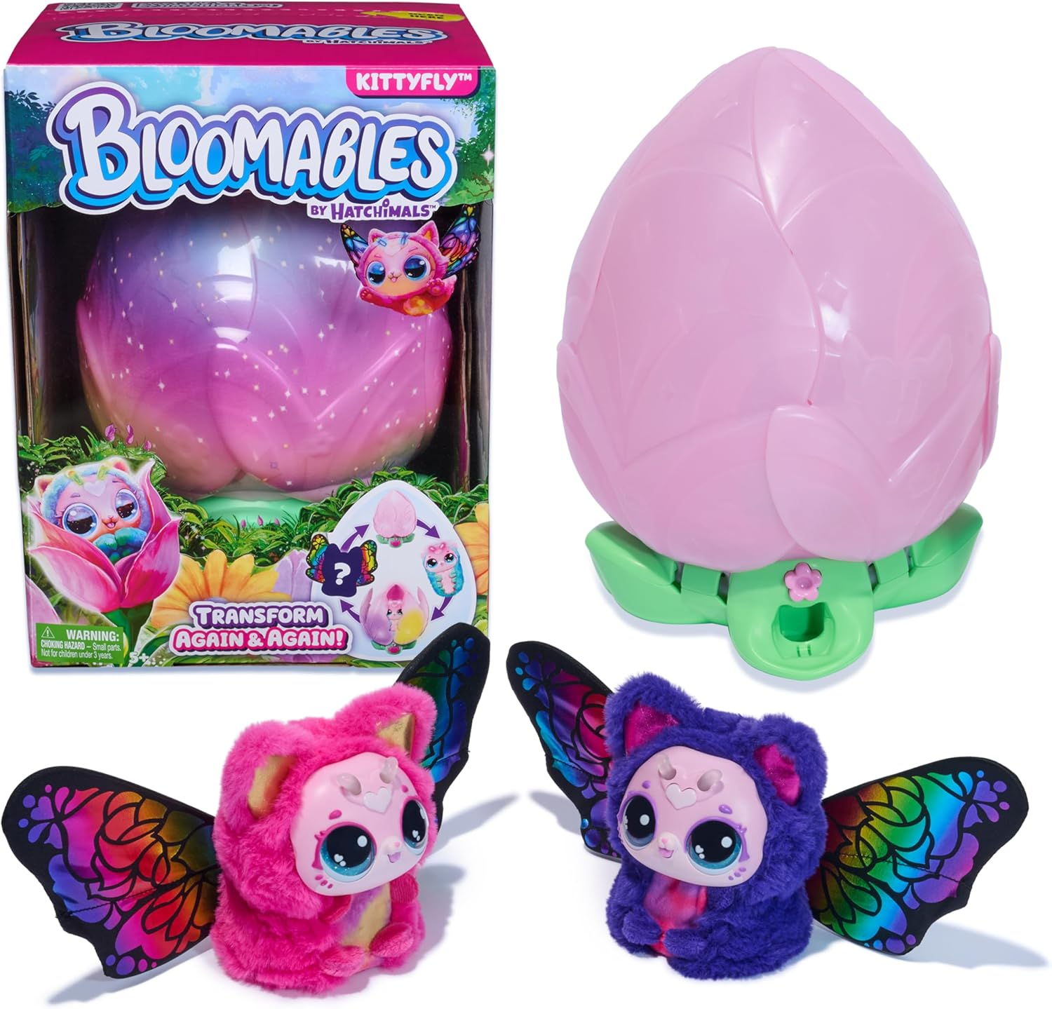 Bloomables by Hatchimals, Kittyfly Surprise Interactive Toy and Flower with Repeatable Reveal and Transformation, 100+ Sounds and Reactions (Styles Vary), Kids Toys for Girls and Boys. image number 2