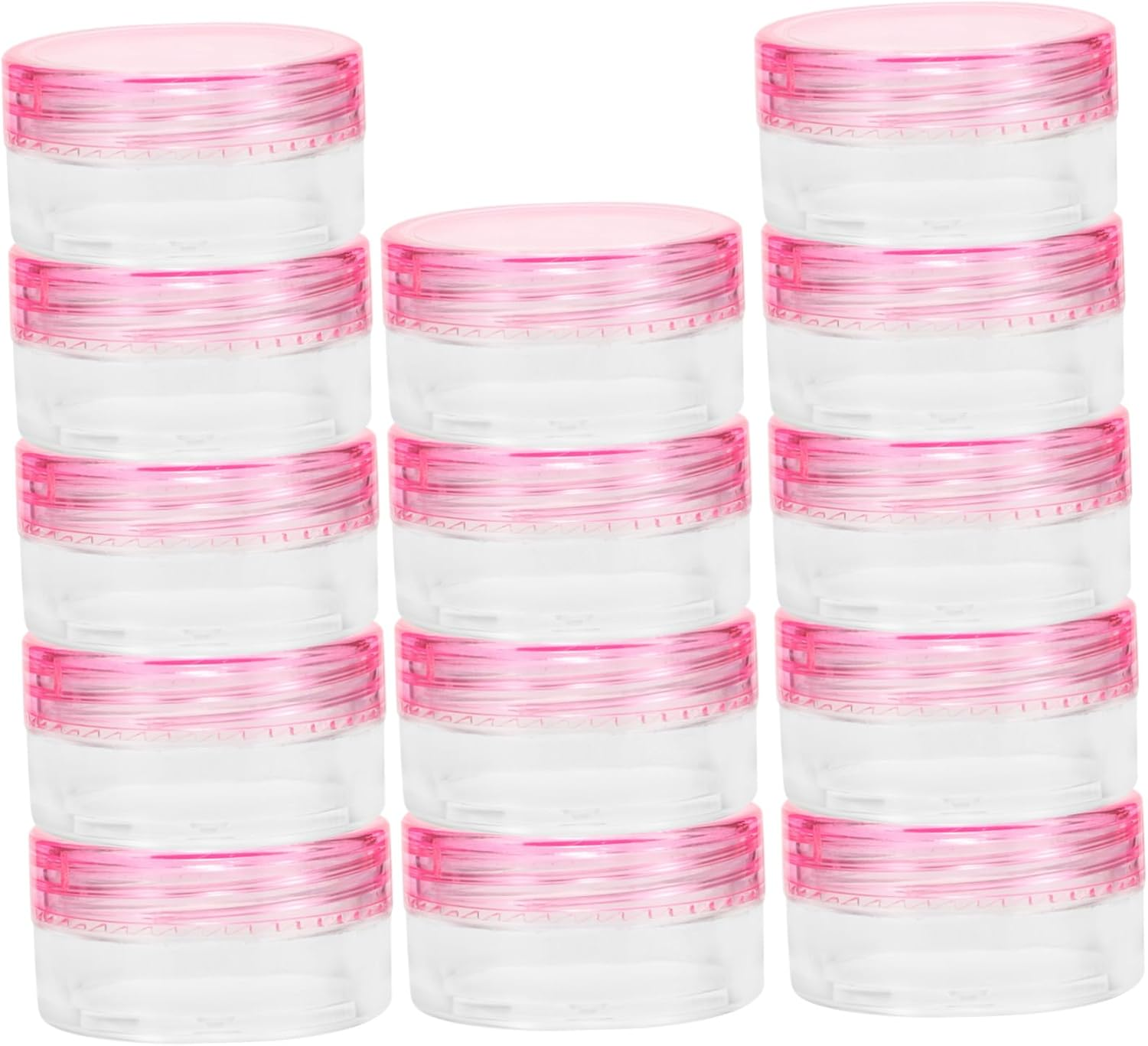 Baluue 20 Pieces Sample Containers with Lids, Clear Plastic Cosmetic Containers Refillable Sample Jars Portable for Creams Lotion Liquid Storage, 5 Gram