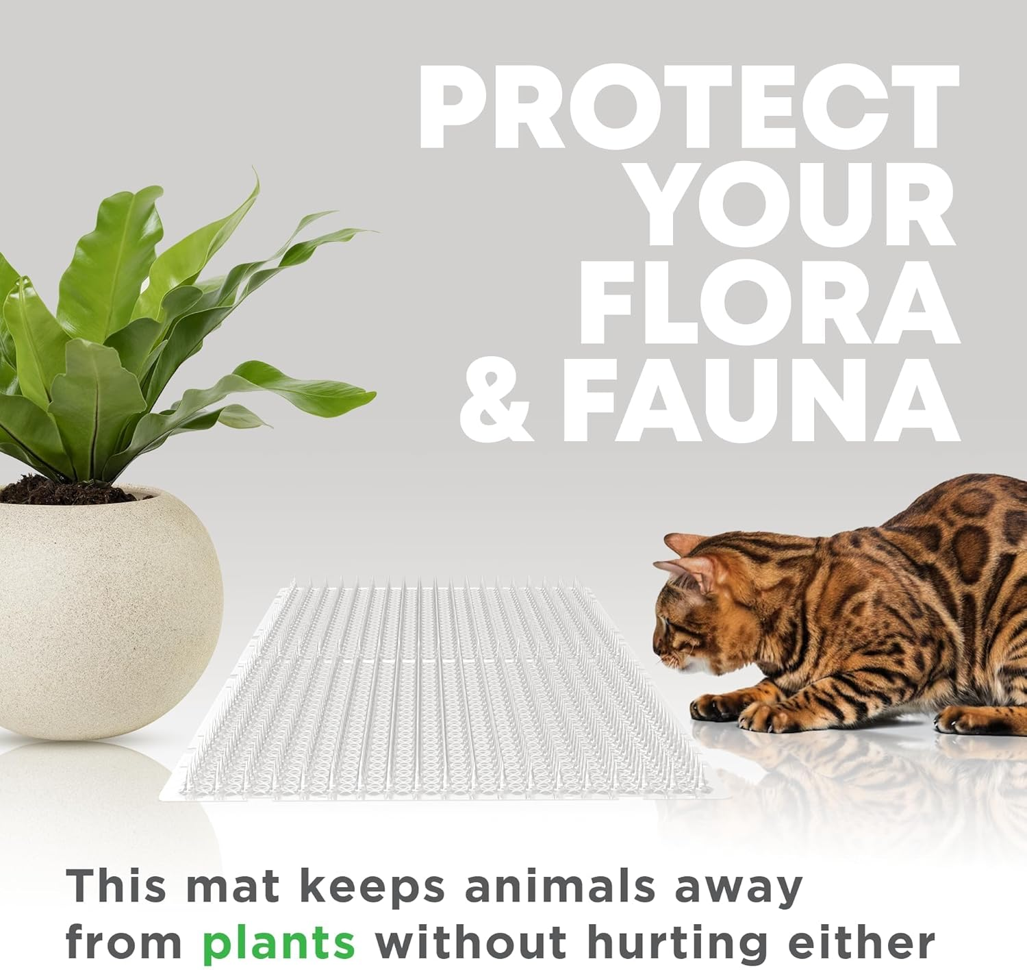 12 Pack Cat Deterrent Mats, 40X33Cm Pet Training Spiked Mat with 2.5Cm Spikes for Indoor Outdoor Use All Weather Animal Repellent for Cats and Pests image number 1