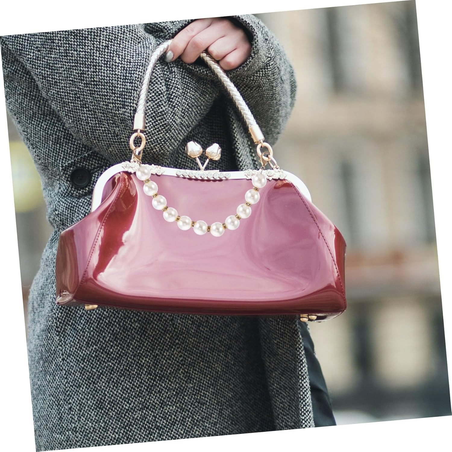 LALAFINA 3Pcs Pearl Handbag Chain Replacement Strap and Metal Buckle for Women Travel Accessories and Bag Decoration image number 5