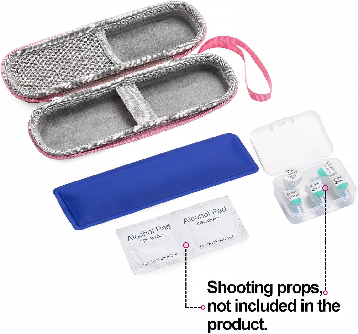 Insulin Cooler Travel Case, Portable Insulin Travail Case, Insulin Cooling Case Insulated Organizer for Insulin Pens (Pink) - Blue image number 5