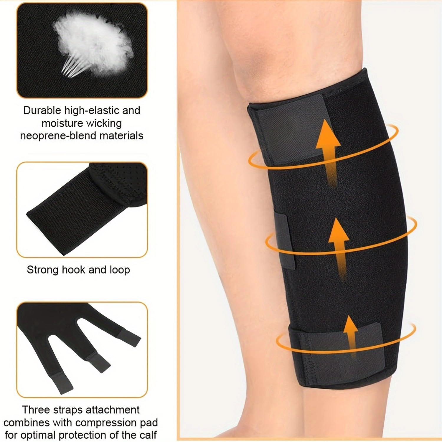 Calf Brace Pain Relief Compression Sport Shin Splint Support Sleeve Leg FAST (Right) image number 4