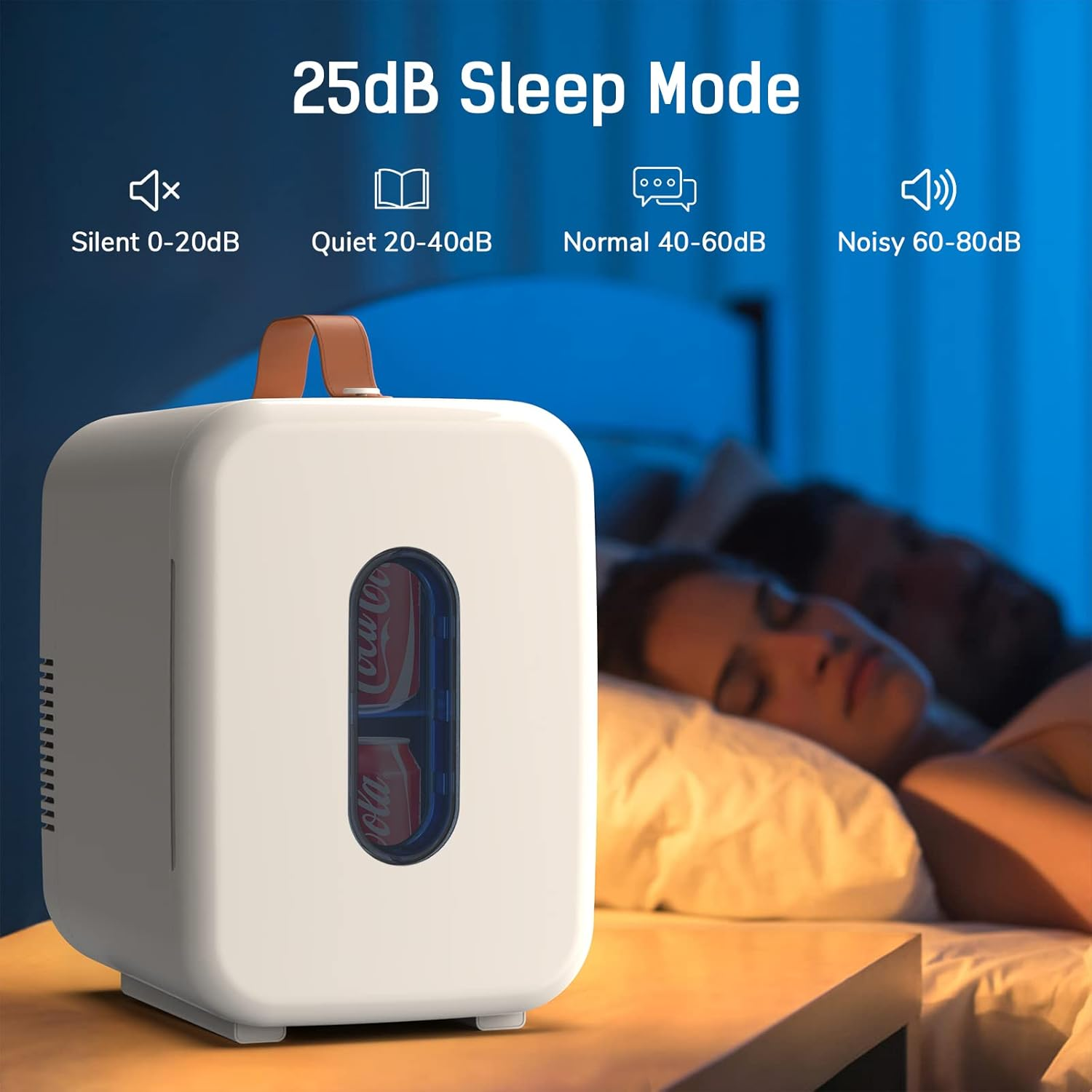 ADVWIN Mini Fridge, 10L Portable Mini Refrigerator Personal Small Fridge Cooler, 12V Compact Car Refrigerator, White image number 5