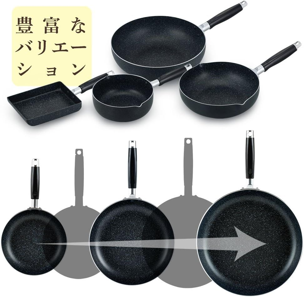 Wahei Freiz RA-9648 Large Frying Pan, 12.6 Inches (32 Cm), Marble Coat, for Gas Fire