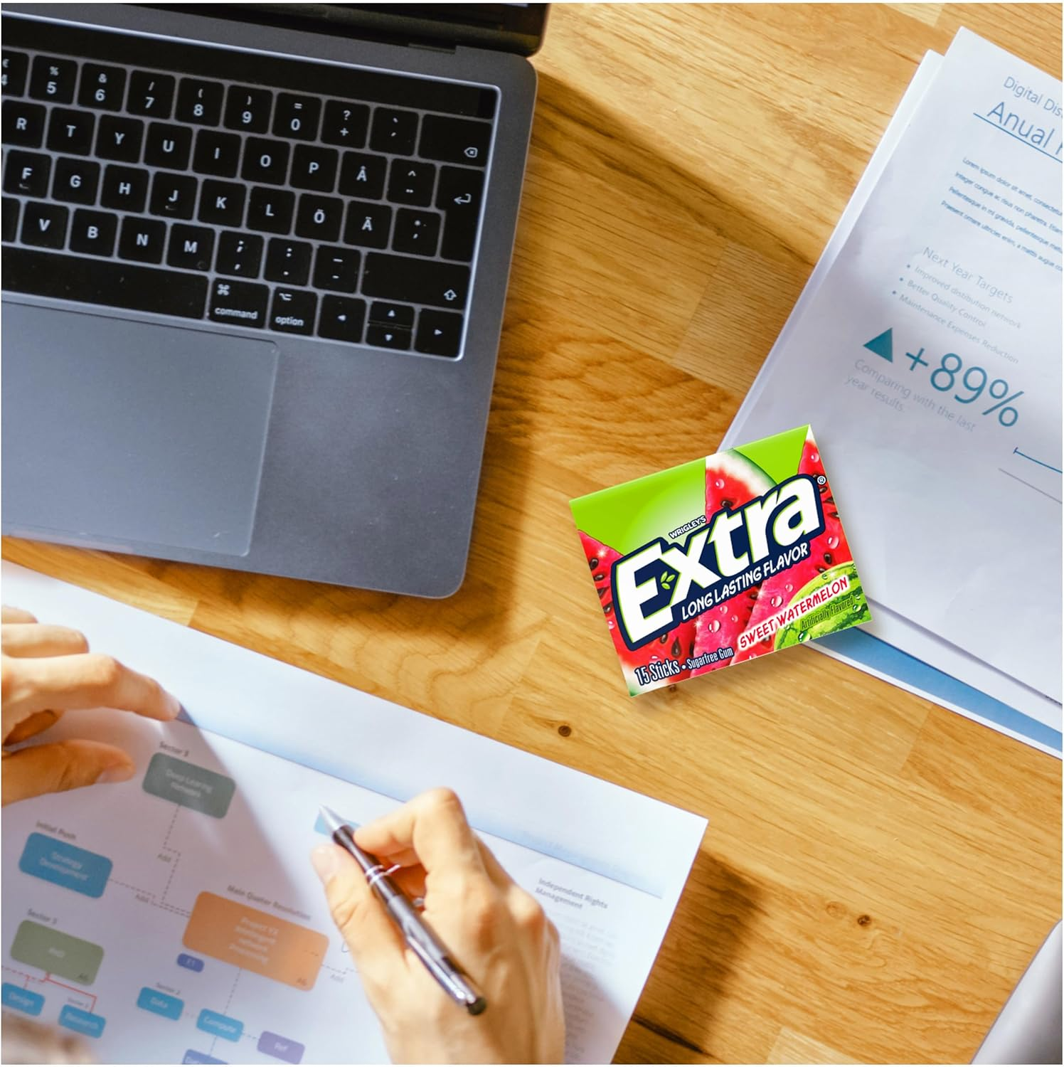 Extra Sweet Watermelon Sugarfree Gum (Pack of 10) image number 4