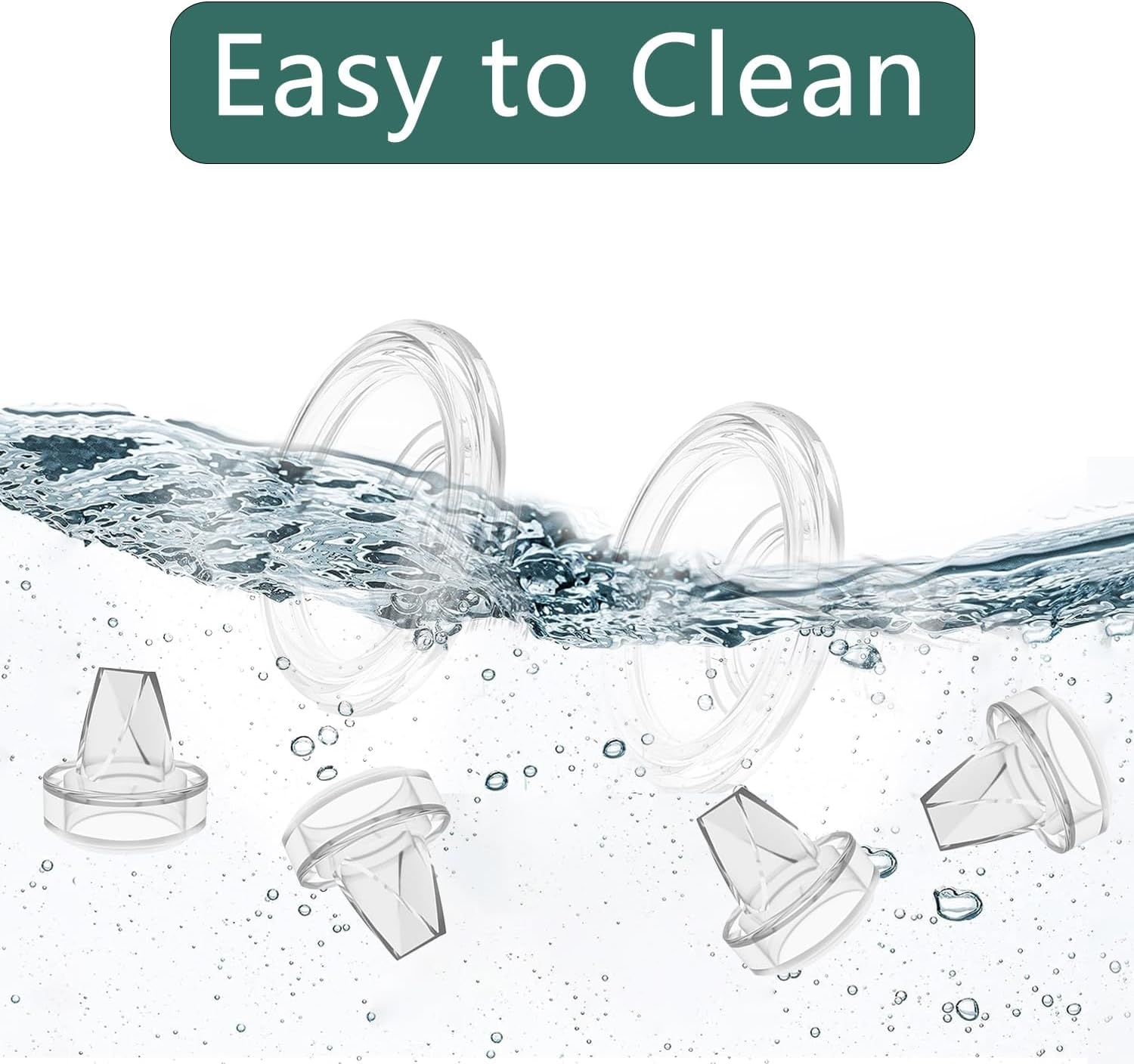 4 Pack Silicone Duckbill Valve and 2Pack Silicone Diaphragm, Compatible with Momcozy/Tsrete/Hauture/Padram/Loveoflive/Omfmf / S9 Pro/S10/S12 Parts Replace Wearable Breast Pump Parts Replace image number 2