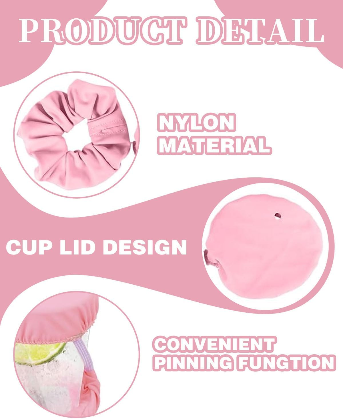 JUKOTA 4 Pieces Hair Band Drink Cover, Drop Protection Wristband, Drinking Covers for Alcohol Protection, Reusable Cup Cover with Straw Hole, Drink Spiking Prevention, Drink Protection image number 2