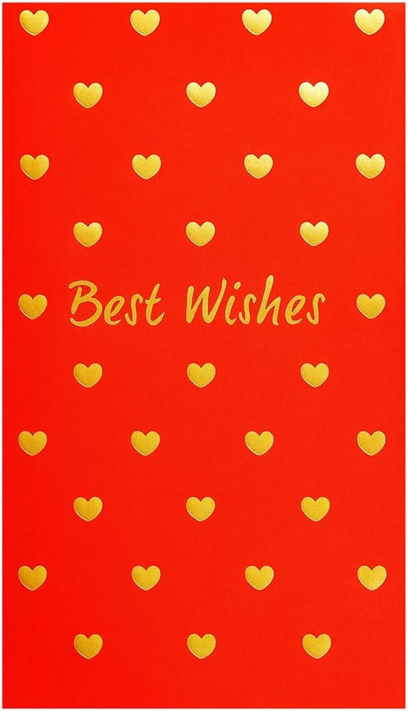 30 Pack Lucky Red Envelopes Chinese with Heart and Best Wishes Design - Chinese New Year Envelopes Chinese Red Envelope Bulk Money Envelopes for Cash Gifts Ideal for Sharing Joy and Blessings