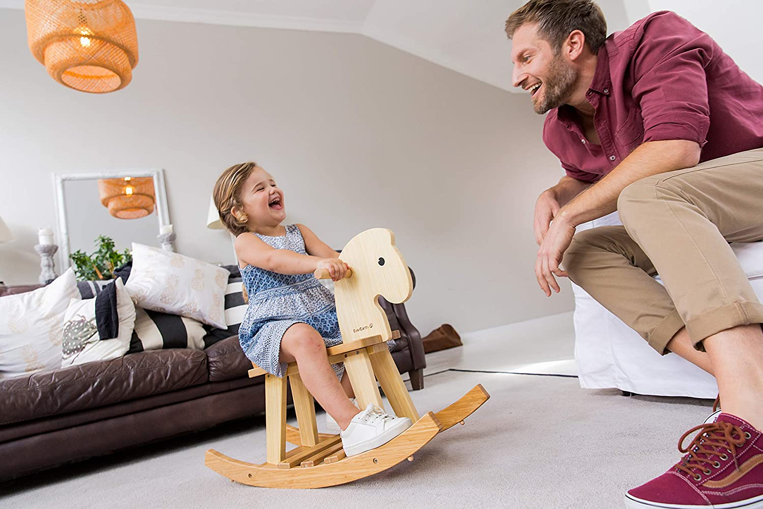 EVEREARTH EE33559 Bamboo Rocking Horse 55 Cm*72 Cm* 28 Cm image number 1