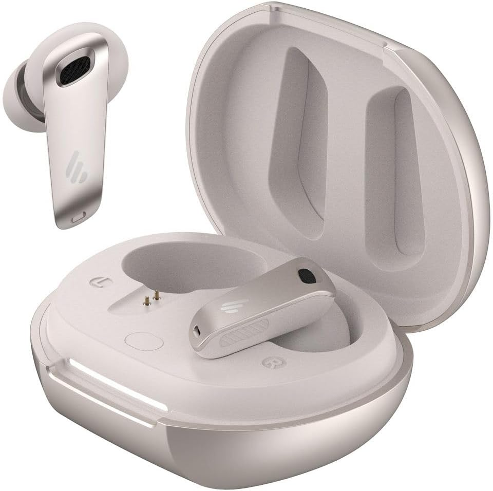 Edifier Neobuds Plus-48Db Active Noise Cancelling Earbuds, Balanced Armature and 10Mm Dynamic Driver, Hi-Res Sound, LHDC, LDAC, AI Clear Calls with 6 Mics, Wireless Charging, Bluetooth 5.4 - Starlight