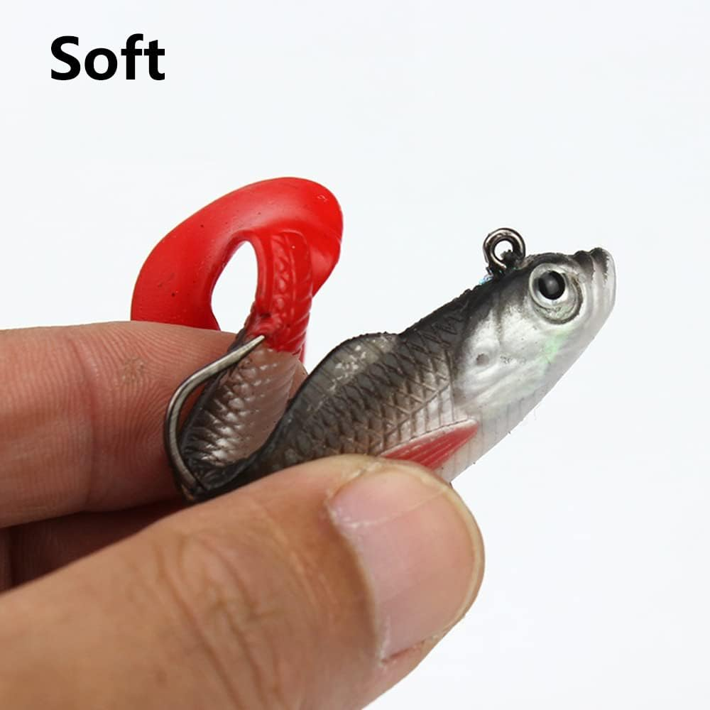 Soft Plastic Lures, 5PCS Paddle Tail Swimbaits Minnow Lures, Soft Fishing Lures, Big Soft Tail Soft Fishing Lure for Sea Bass Pike Trout Perch image number 6