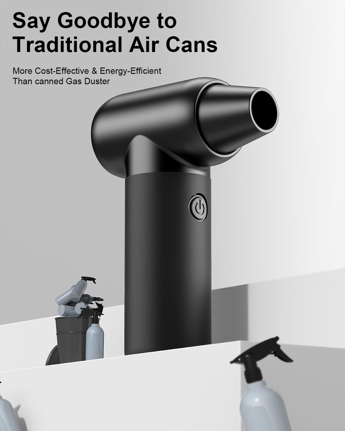 Compressed Air Duster - 180000RPM Electric Air Duster for Cleaning Keyboard&Pc 3 Gears Adjustable Rechargeable Cordless Jet Dry Blower Air Blower for Car and Home-Replace Compressed Air Can image number 6