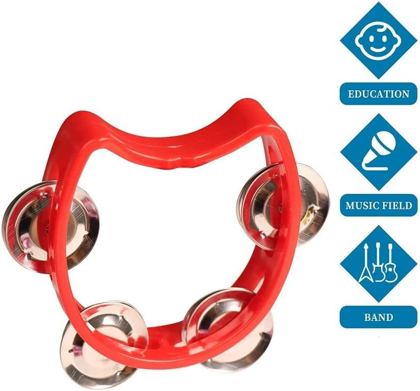 20Pcs Plastic Tambourine Musical Instruments, Mini Handheld Tambourines,Percussion Rhythm Musical Instruments image number 2