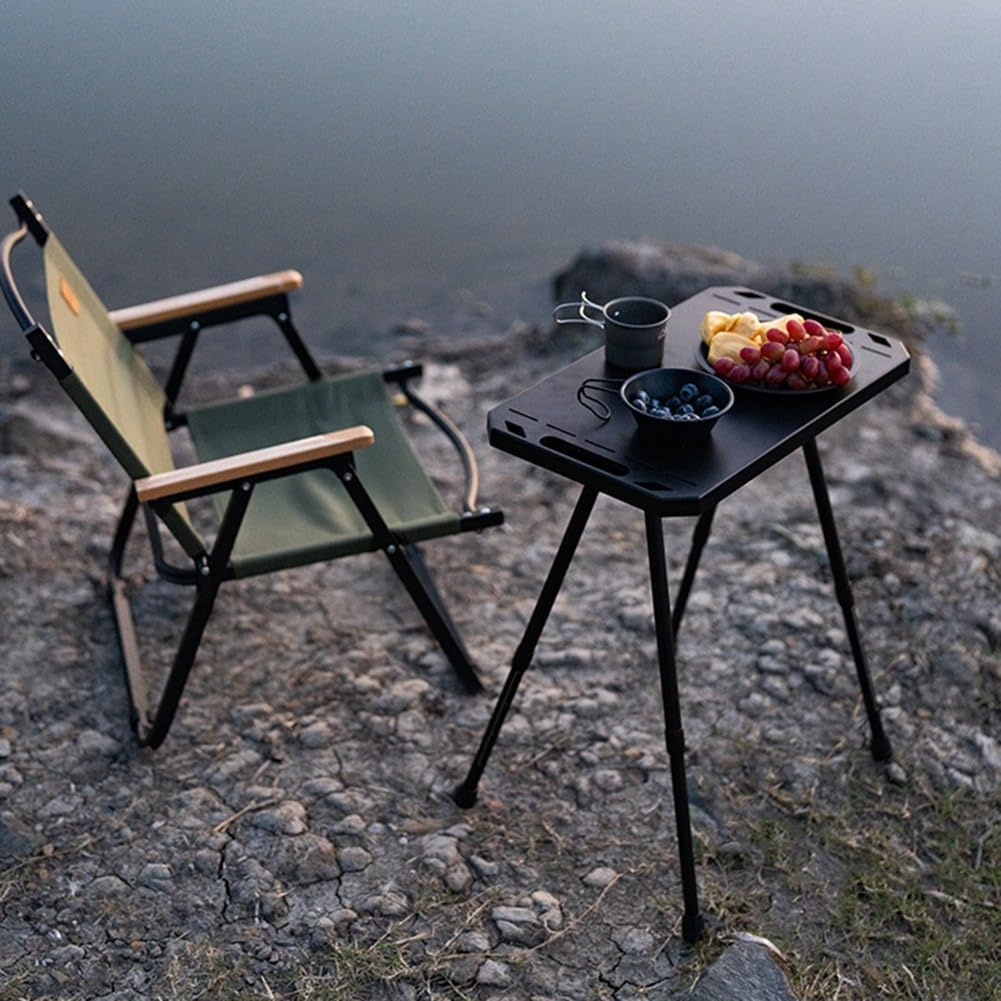 Picnic Table Adjustable Height Table Aluminium Alloy Table for Outdoor Indoor Picnic BBQ Hiking image number 5