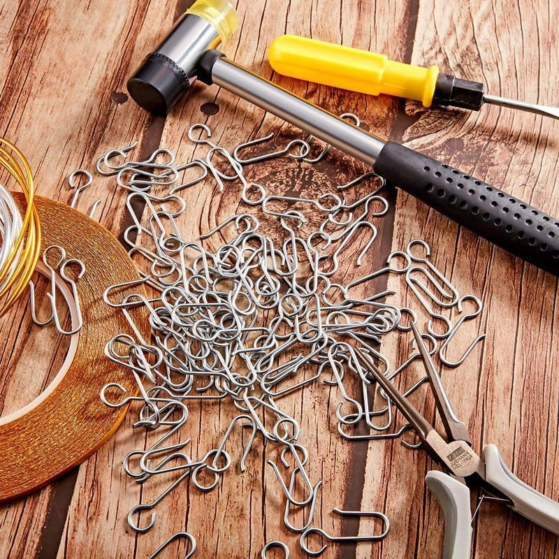 Generic Metal Curtain Hooks &ndash; 50 Pack Drapery Hooks Curtain Track Hooks Hanger S Hooks Hardware Hooks Small Clips for Ceiling Curtains Track Indoor/Shower/Window (Style1, One Size) image number 2