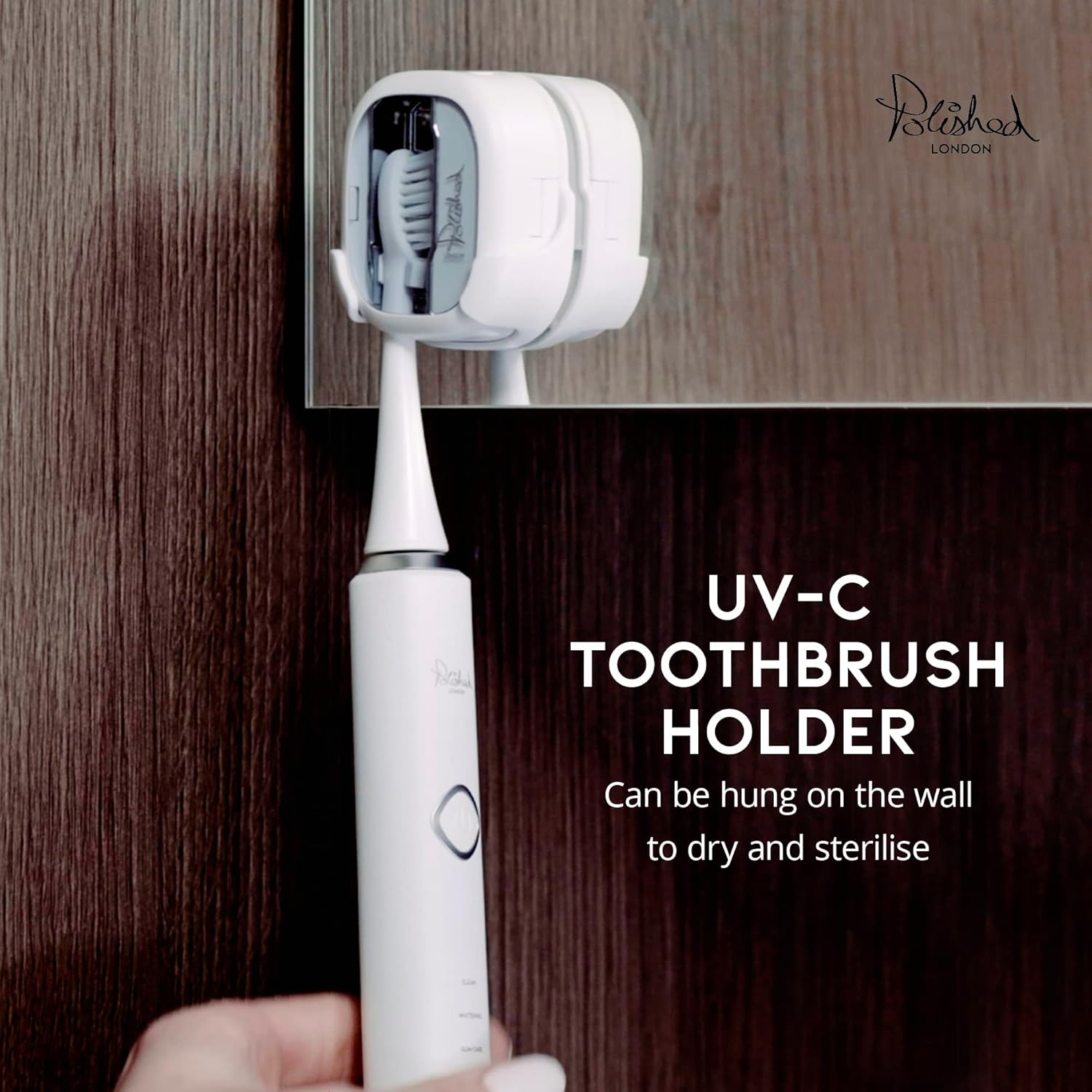 Polished London Toothbrush Case with UV Light Feature &ndash; White, Portable, Smart Auto-Off, Compact & Travel-Friendly image number 2