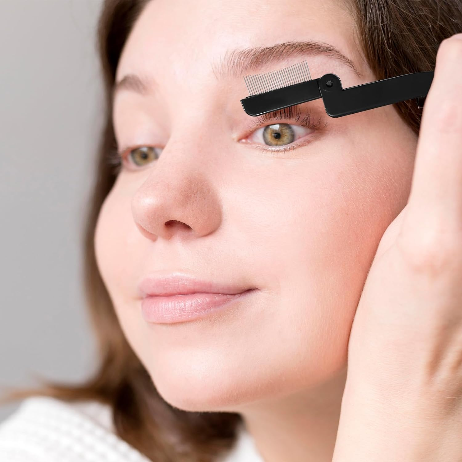 HAIKING Folding Eye Lash Brow Comb, 2 PCS Black Stainless Steel Lash Separator Tool for Makeup Beauty Tools image number 6