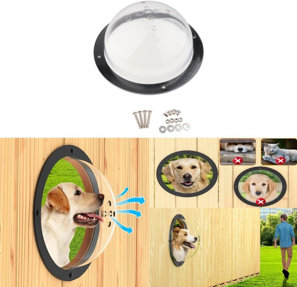 MYCENSE Dog Fence Window Viewer Transparent Doggie Fence Window Acrylic Dome for Yard, Garden, Outdoor, Tree House, Reduced Boredom image number 5