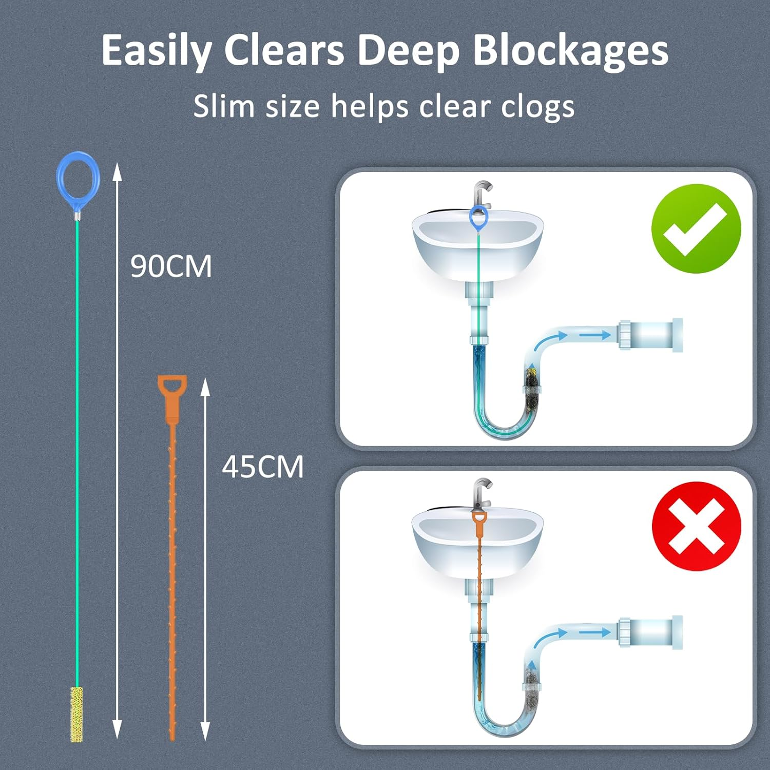 6 Pieces Pipe Cleaning Spiral, Drain Cleaner Spiral, Spiral Drain Pipe Cleaning, Drain Spiral, Drain Cleaner Brush, 90 Cm Hair Catcher, for Bathtub, Sewer Channels, Sink image number 4