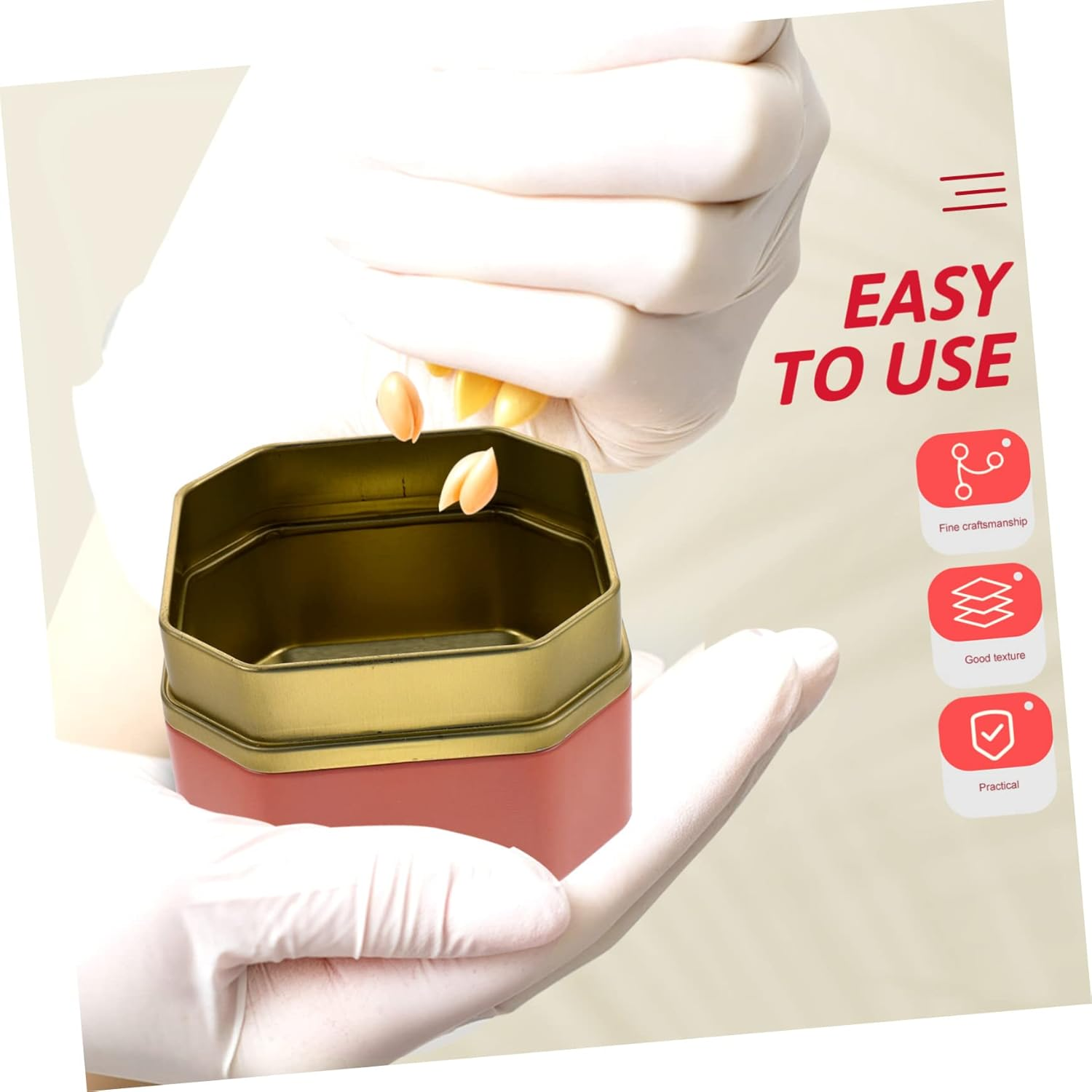 GOOHOCHY 2Pcs Chic Tinplate Canister Multi-Function Storage for Tea Snacks Stylish Home Supply Delicate Design Convenient Practical for Kitchen Organization image number 5