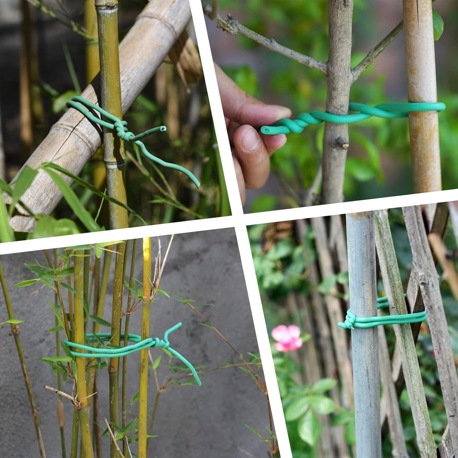 Garden Wire for Plants, Flexible Durable Heavy Duty Twist Wire, 65Ft 3.5Mm Soft Plant Ties for Climbing Plants,Tomatoes,Climbing Roses,Indoor & Outdoor Plants Gardening Supplies Twist Ties