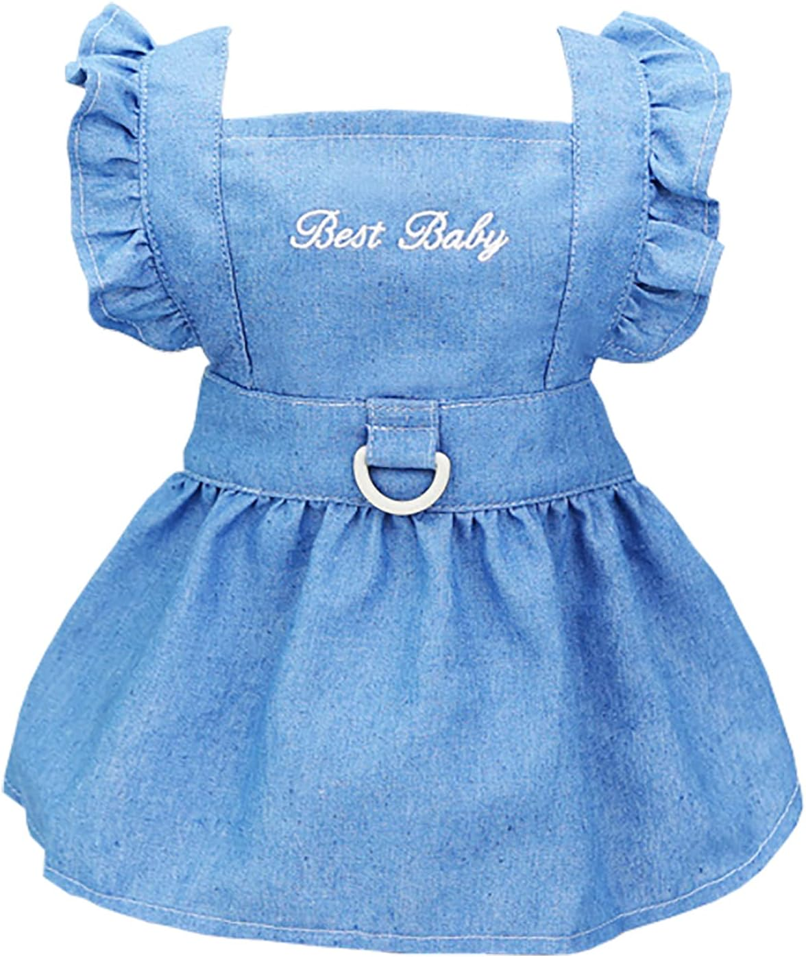 Dog Dress Puppy Luxury Skirt Dog Clothes Princess Dresses Wedding Evening Dress Tutu Skirt Denim Skirt for Small Dog Girl Light Blue M