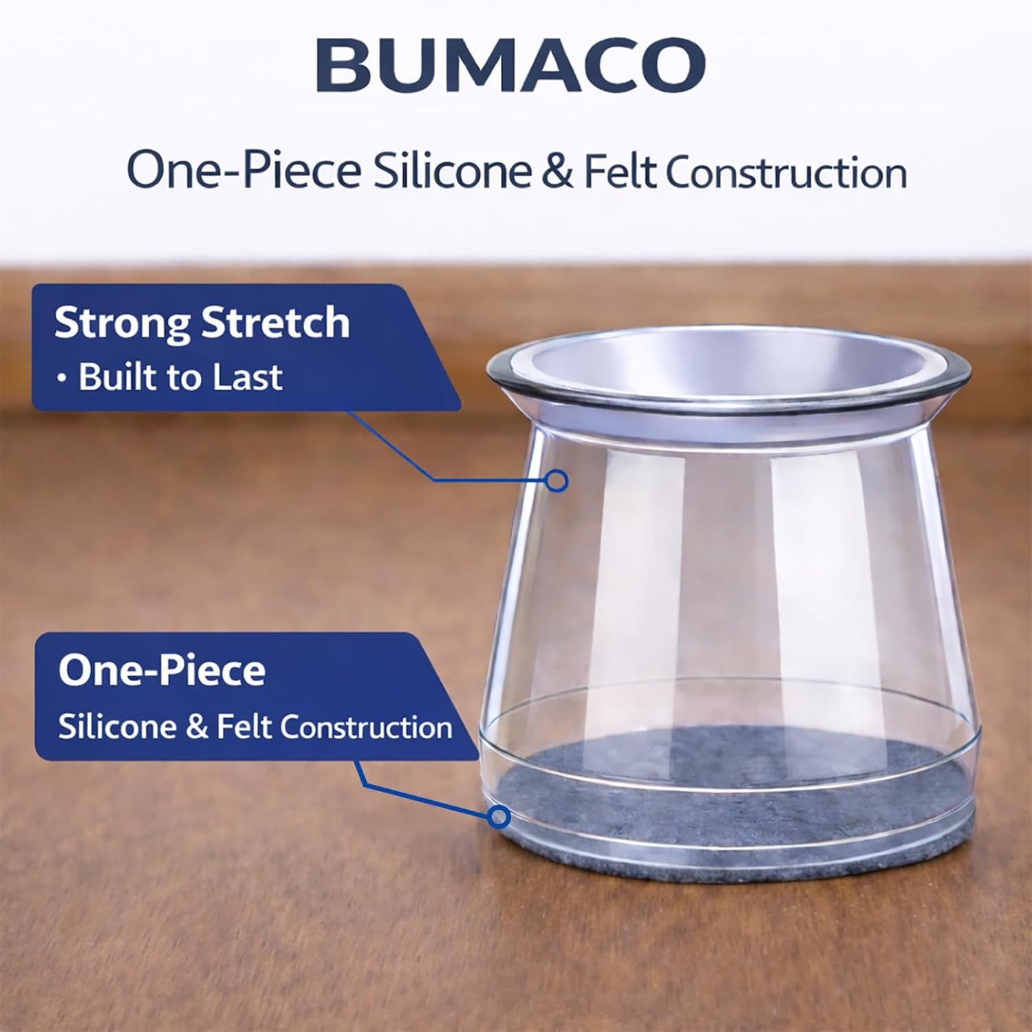BUMACO 40Pcs Chair Leg Floor Protectors Chair Leg Protectors for Hardwood Floors Silicone Pads Covers to Protect Floors (Clear, Universal S (0.9"-1.29") image number 4