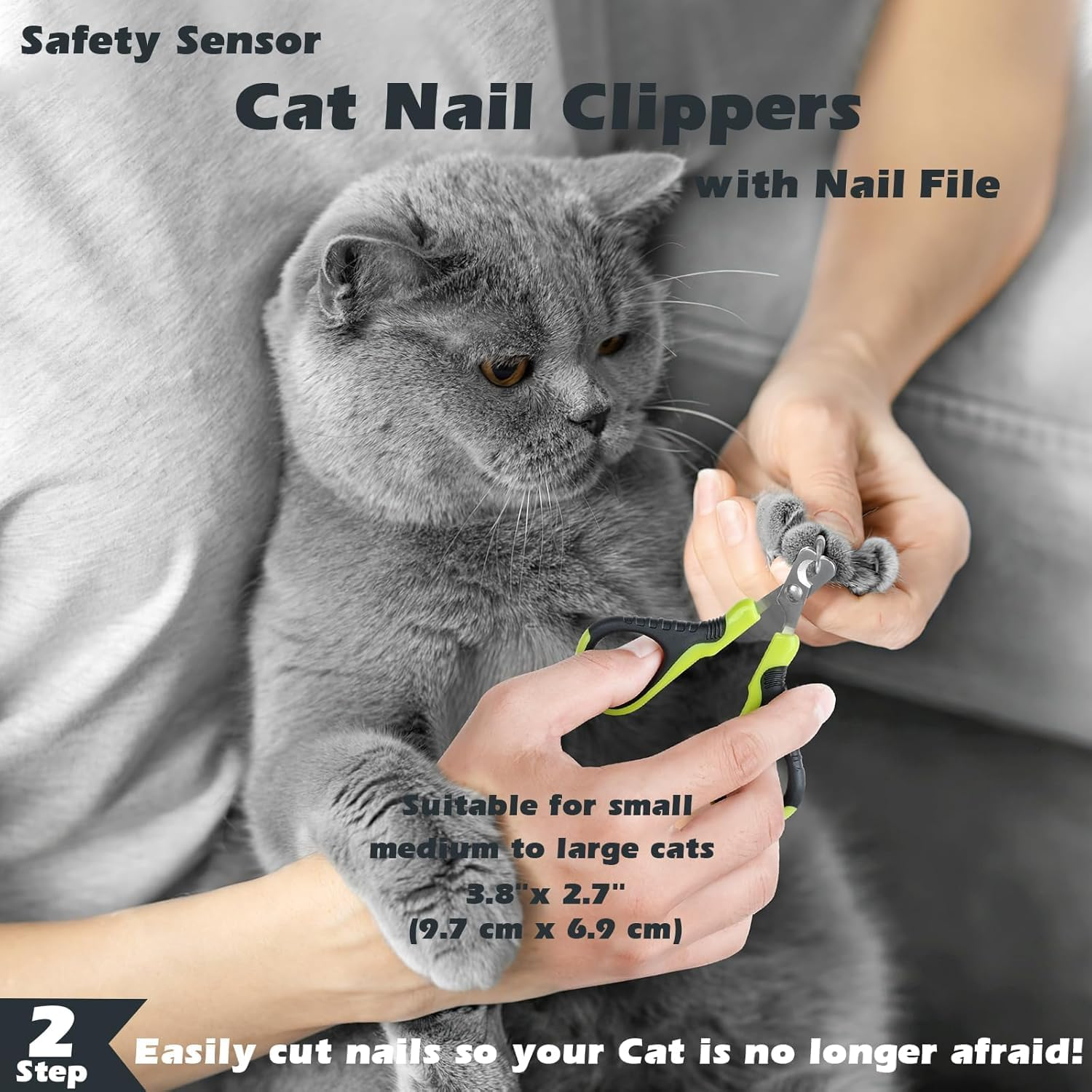 Comotech Cat Grooming Kit: Cat Brush for Shedding, Nail Clipper & Flea Comb for Cats and Small Animals | 3-In-1 All-In-One Grooming Set with Deshedding Brush & Massage Comb (Green) image number 4