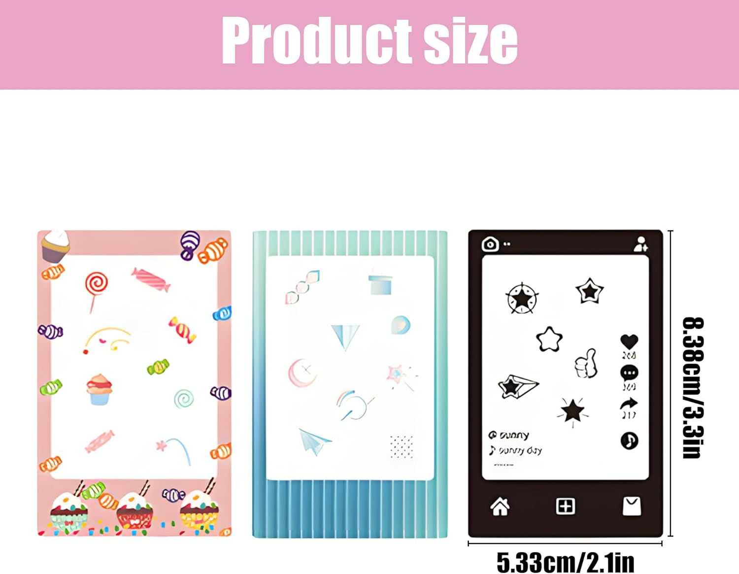 30Pcs Instant Photo Frame Stickers for Instax Mini, Colorful Photo Instant Films Frame Sticker, DIY Scrapbook Sticker for Scrapbooking, Journaling, Photo Albums image number 1