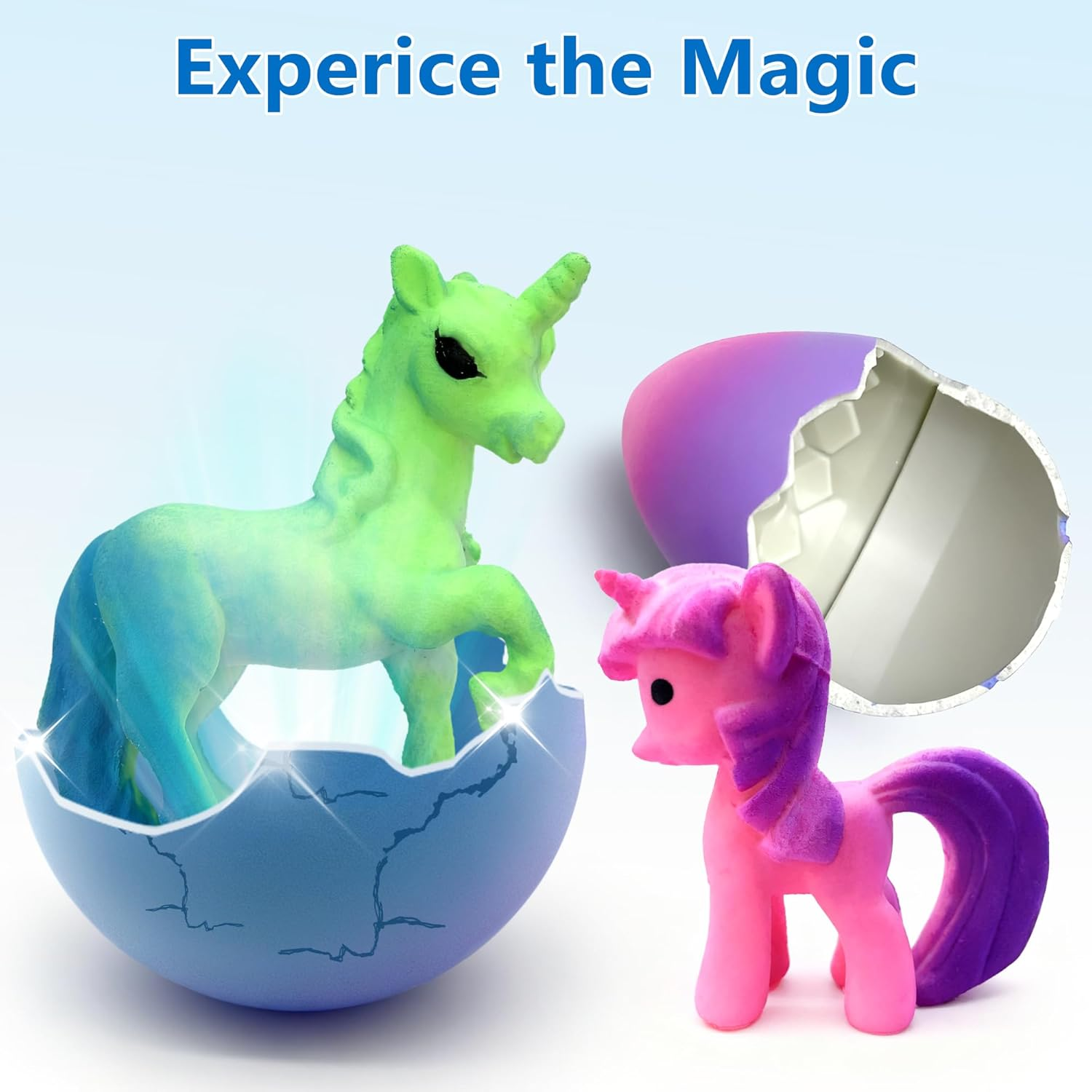 Unicorn Hatching Rainbow Eggs for Kids - 6 Pack Magic Unicorn Egg Toys Grow in Water, Easter Basket Stuffers, Birthday Gifts, Classroom Treasure Box Prizes, Goodie Bag Fillers for Girls&Boys Ages 3-8