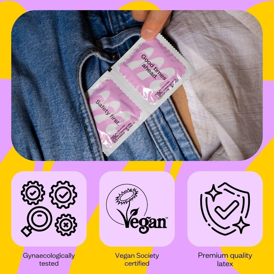 Moments Party Pack Assorted Condoms - Vegan Society Certified, Flavoured, Extra Lubricated, Premium Quality Natural Rubber Latex, Gynaecologically & Dermatologically Tested (30 X Assorted Natural Latex Condoms) image number 5