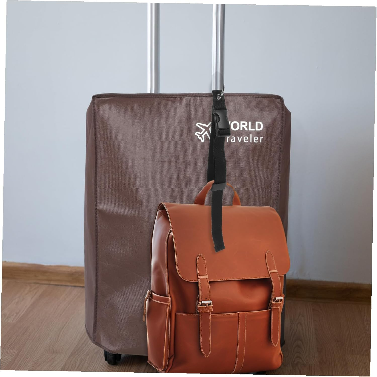 AKOOSY 4Pcs Adjustable Black Luggage Straps for Suitcases, Heavy Duty Travel Belt with Buckle, Portable Anti-Theft Travel Accessories for Outdoor and Suitcase Packing image number 4