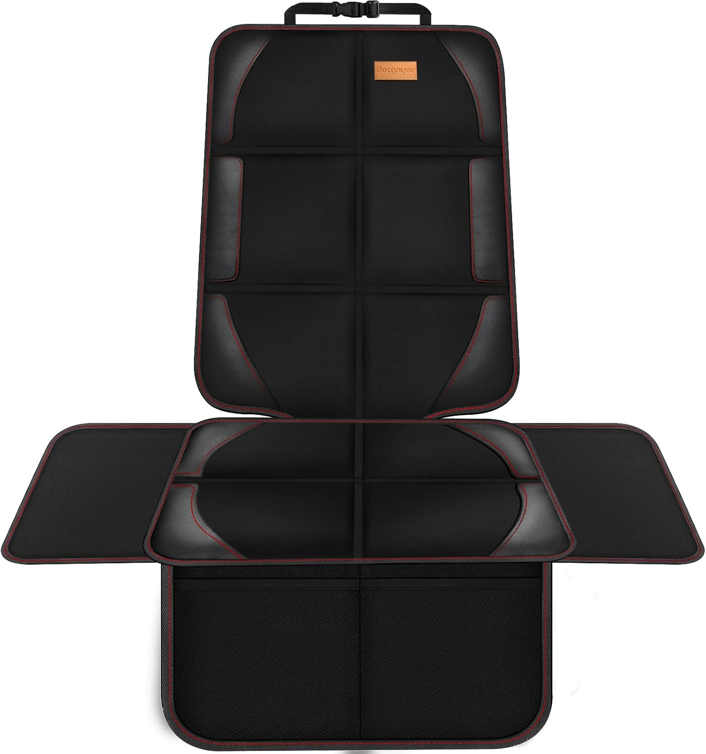 Car Seat Protector, 2 Pack, Thickest Padded 600D Fabric Padding, Waterproof, Durable, anti Slip Backing, Child Seat Protection, Suitable for Babies, Toddlers, Children（Black 2）