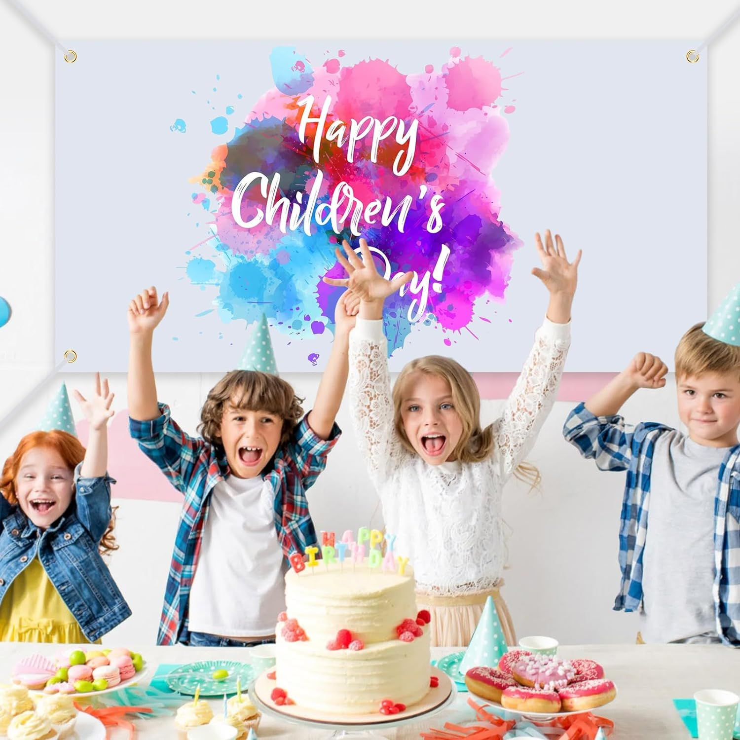 2 Sets 2 X 4 Ft Blank Banners, Large Blank Vinyl Banner Signs with Hanging Ropes, DIY Sublimation Vinyl Banners for School, Birthday, Party Indoor Outdoor Decor image number 1