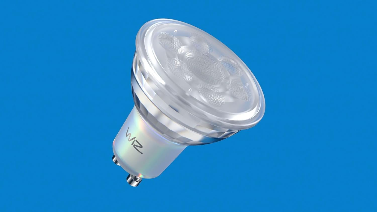 Wiz GU10 Smart LED Lamp in Glass Design - 50 W with 16 Million Colours + White Shades, Wifi/Bluetooth, Voice/App Control, Works with Google Home, Alexa and Homekit image number 1